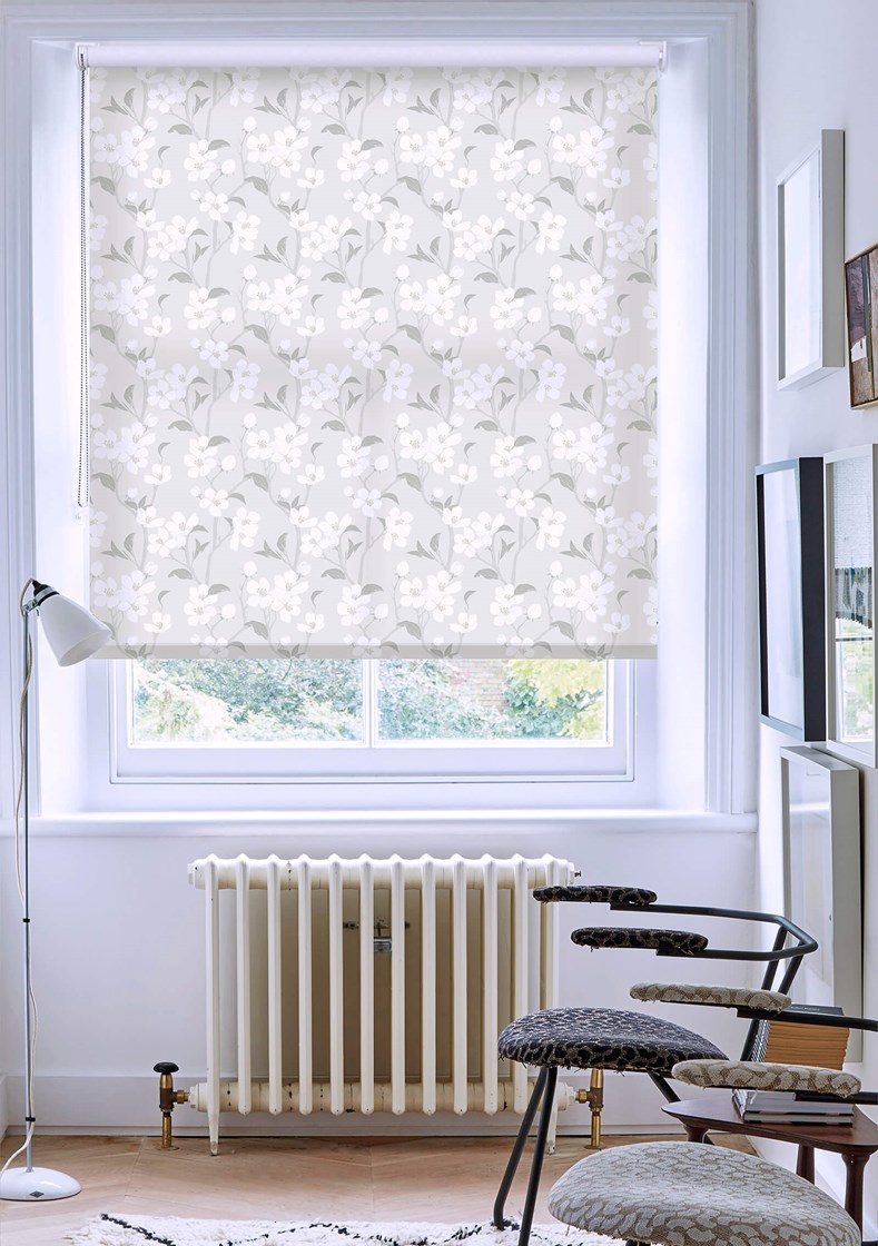 Azalea Grey Floral Roller Blind