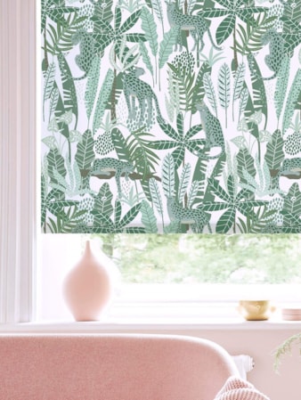 Junglist Mint Floral Roller Blind Jungalist Mint Floral Roller Blind