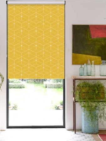 Illusion Yellow Geometric Roller Blind Illusion Yellow Geometric Roller Blind