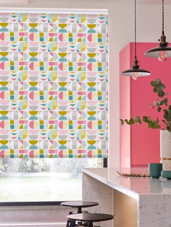 Segments Mustard Geometric roller Blind Segments Mustard Geometric roller Blind