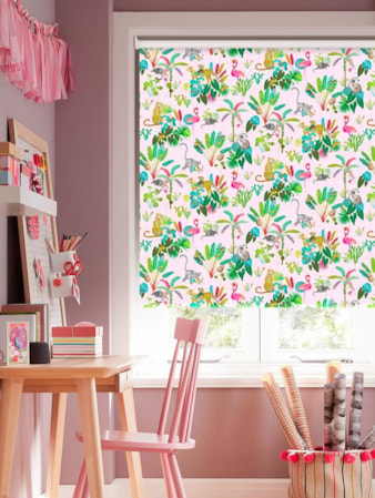 Jungle Jamboree Blush Childrens Roller Blind Jungle Jamboree Blush Childrens Roller Blind