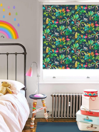 Jungle Jamboree Navy Childrens Roller Blind Jungle Jamboree Navy Childrens Roller Blind
