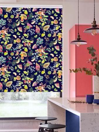 Tutti Frutti Marine Floral Fruit Print Roller Blind Tutti Frutti Marine Floral Fruit Print Roller Blind