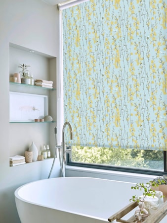 Broom and Bee Sky Roller Blind by Lorna Syson Broom and Bee Sky Roller Blind by Lorna Syson