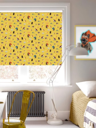 Superhero Pets Roller Blind by Lorna Syson Superhero Pets Roller Blind by Lorna Syson