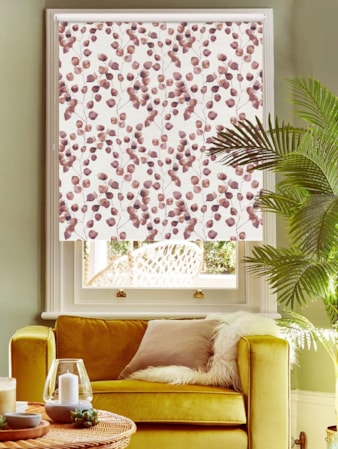 Climbers Earth on Linen Leaf Blackout Roller Blind Climbers Earth on Linen Leaf Blackout Roller Blind
