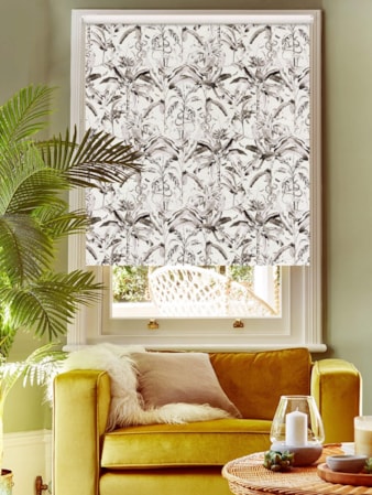 Ecuador Mono on Linen Tropical Blackout Roller Blind Ecuador Mono on Linen Tropical Blackout Roller Blind