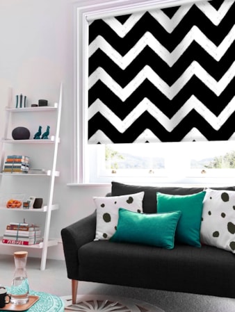 Chevron Black Roller Blind Black Chevron