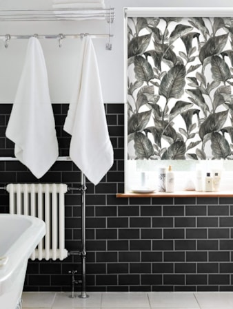 Jungle Leaves Smoke Grey Roller Blind Jungle Leaves Smoke Grey