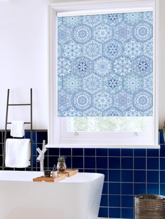 Moroccan Tile Blue Roller Blind Moroccan Tile Blue Roller Blind