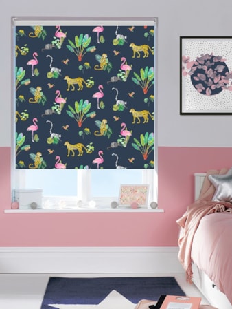 Safari Soiree Navy Childrens Roller Blind Safari Soiree Navy