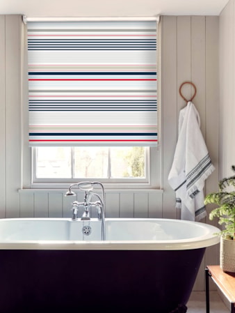 Sailor Stripe Navy and Red Roller Blind Sailor Stripe Navy and Red