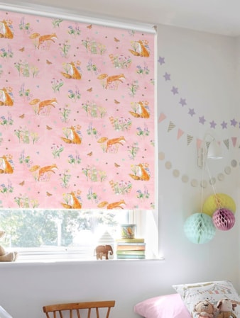 Spring Woodland Blush Childrens Roller Blind Spring Woodland Blush