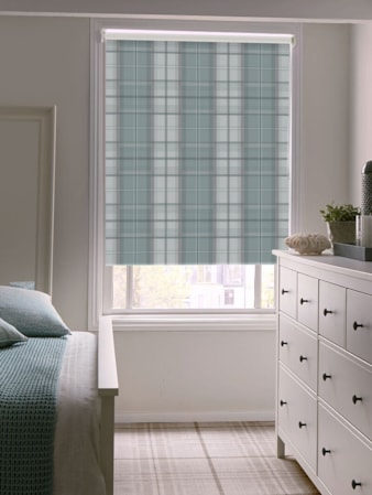 Tartan Soft Blue Roller Blind Tartan Soft Blue