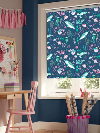 Enchanted Ocean Marine Blackout Cordless Spring Loaded Roller Blind Enchanted Ocean Marine Blackout Cordless Spring Loaded Roller Blind
