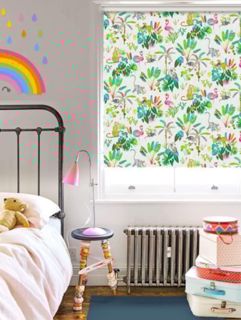 Jungle Jamboree Natural Blackout Cordless Spring Loaded Roller Blind Jungle Jamboree Natural Blackout Cordless Spring Loaded Roller Blind