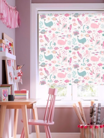 Under The Sea Candy Blackout Cordless Spring Loaded Roller Blind Under The Sea Candy Blackout Cordless Spring Loaded Roller Blind