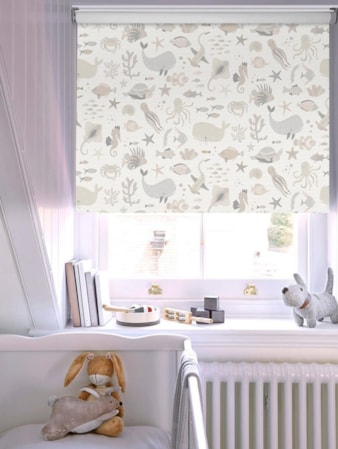 Under The Sea Natural Blackout Cordless Spring Loaded Roller Blind Under The Sea Natural Blackout Cordless Spring Loaded Roller Blind