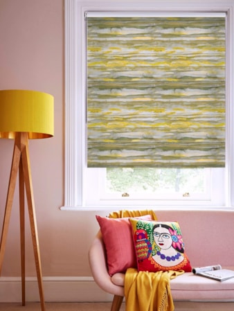 Aquarelle Stripe Mustard Roller Blind Aquarelle Stripe Mustard Roller Blind