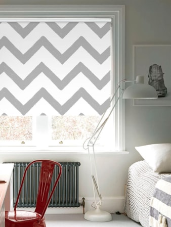 Chevron Grey Geometric Roller Blind Chevron Grey Geometric Roller Blind