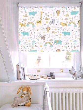 Happy Jungle Lemon Childrens Roller Blind Happy Jungle Lemon Blackout Roller Blind