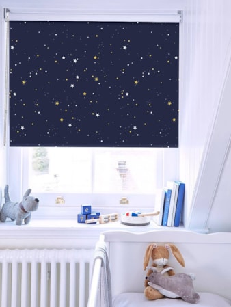 Starry Night Navy Blue Blackout Childrens Roller Blind Starry Night Navy Blue Blackout Childrens Roller Blind