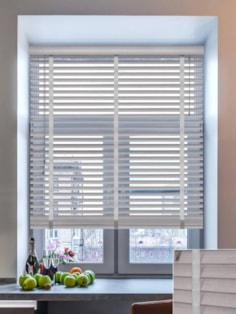 Mastiff Grey Wood Grain Faux Wood Venetian Blind With Tapes Mastiff Grey Wood Grain Faux Wood Venetian Blind With Tapes