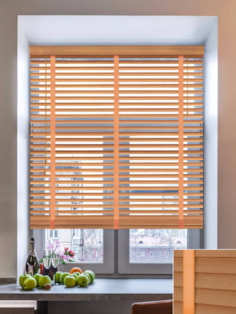 Toasted Oak Real Wood Venetian Blind With Tapes Toasted Oak Real Wood Venetian Blind With Tapes