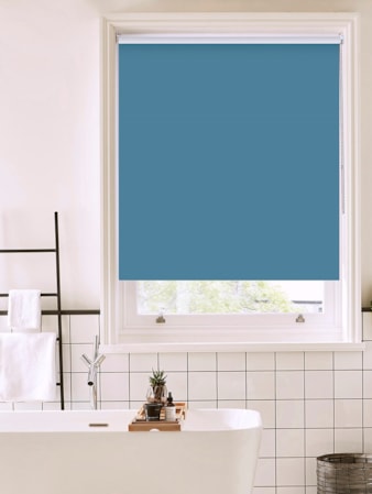 Flax Blue Bathroom Roller Blind Flax Blue Bathroom Roller Blind