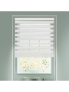 Gloss White 50mm Wooden Electric Venetian Blind