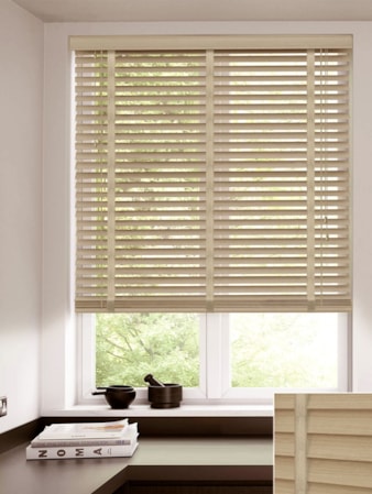 Greige 50mm Faux Wood Venetian Blind With Tapes Greige 50mm Faux Wood Venetian Blind With Tapes
