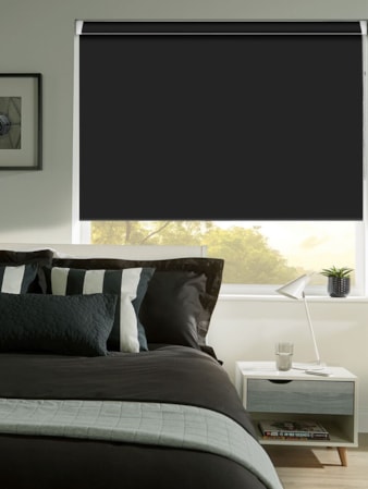 Black Blackout Grip Fit® No Drill Roller Blind Black Blackout Grip Fit® No Drill Roller Blind