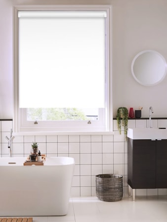 Bright White Blackout Grip Fit® No Drill Roller Blind Bright White Blackout Grip Fit® No Drill Roller Blind