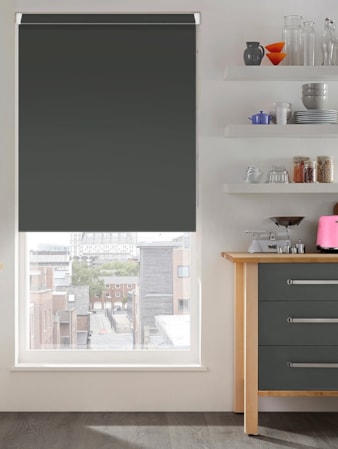 Clifftop Grey Blackout Grip Fit® No Drill Roller Blind Clifftop Grey Blackout Grip Fit® No Drill Roller Blind