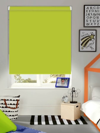 Lime Green Blackout Grip Fit® No Drill Roller Blind Lime Green Blackout Grip Fit® No Drill Roller Blind