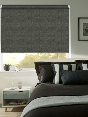 Linen Charcoal Blackout Grip Fit® No Drill Roller Blind Linen Charcoal Blackout Grip Fit® No Drill Roller Blind