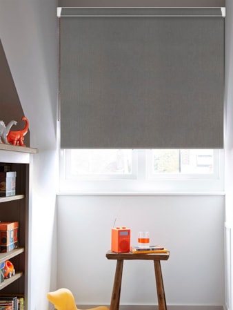 Windsor Dark Grey Blackout Grip Fit® No Drill Roller Blind Windsor Dark Grey Blackout Grip Fit® No Drill Roller Blind