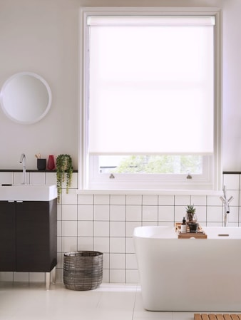 Carnation White Daylight Grip Fit Roller Blind Carnation White Daylight Grip Fit Roller Blind