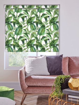 Jungle Leaves Day Floral Grip Fit Roller Blind Jungle Leaves Day Floral Grip Fit Roller Blind