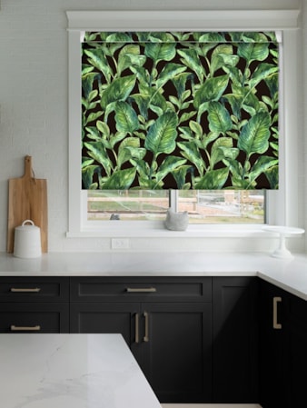 Jungle Leaves Night Floral Grip Fit Roller Blind Jungle Leaves Night Floral Grip Fit Roller Blind