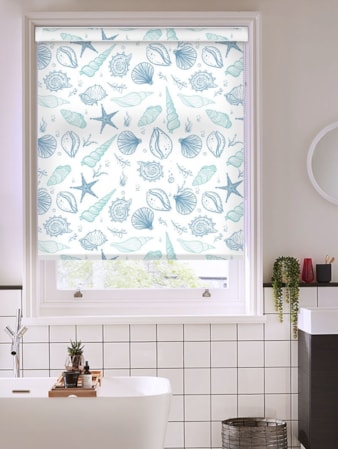 Shell Yeah Blue Grip Fit Roller Blind Shell Yeah Blue Grip Fit Roller Blind