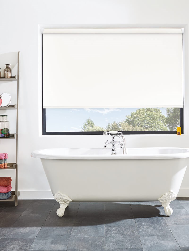Winter White Blackout Grip Fit® No Drill Roller Blind