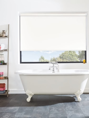 Winter White Blackout Grip Fit® No Drill Roller Blind