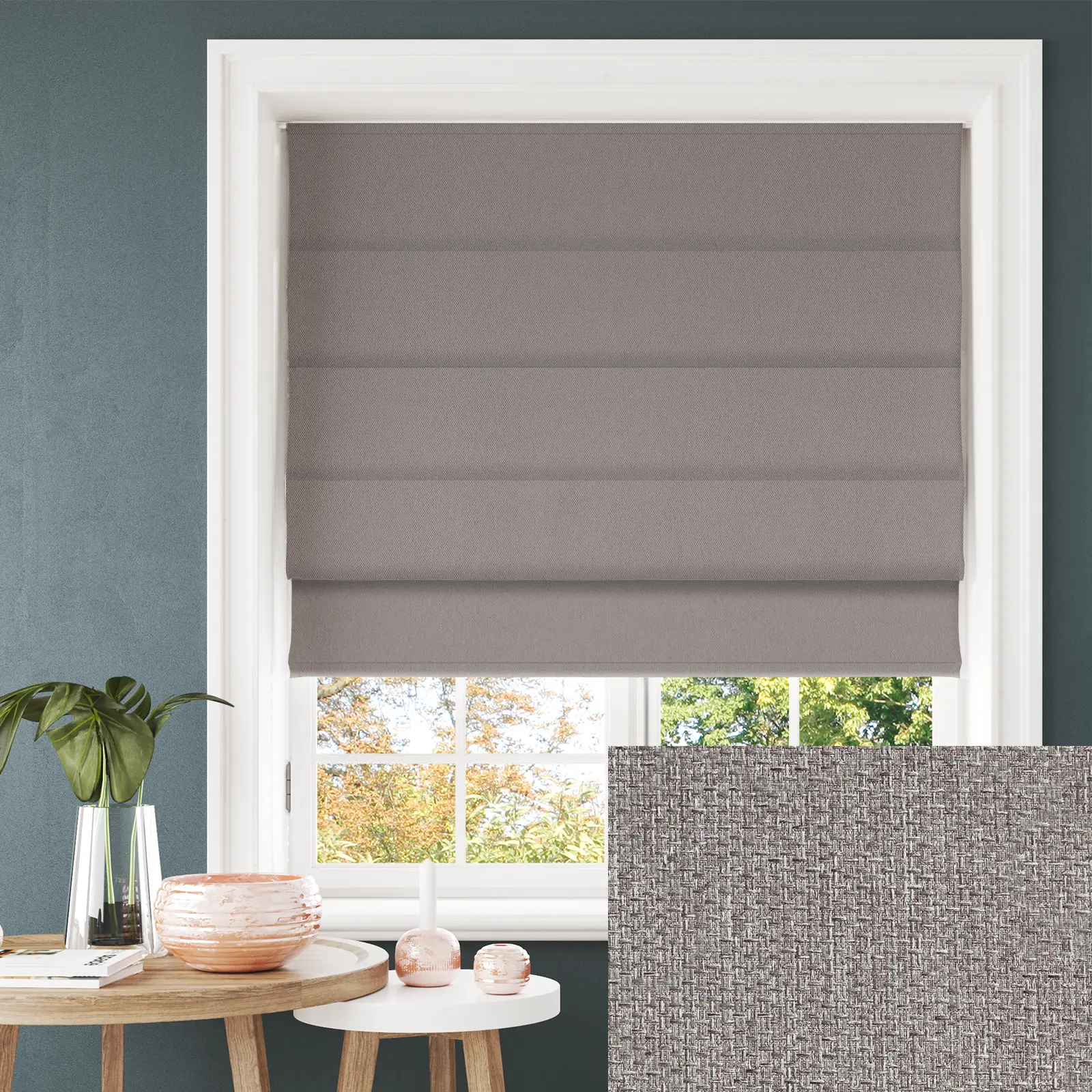 Hampton Castle Blackout Electric Roman Blind