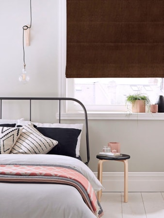 Hampton Truffle Blackout Electric Roman Blind