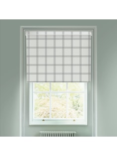 Herringbone Check Natural Electric Roller Blind