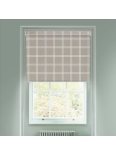Herringbone Check Taupe Electric Roller Blind
