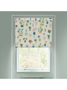 Houseplants Natural Electric Roller Blind