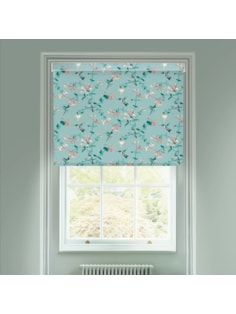 Hummingbird Mint Electric Roller Blind by Lorna Syson