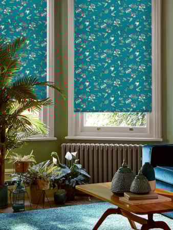 Hummingbird Teal Roller Blind by Lorna Syson Hummingbird Teal Roller Blind by Lorna Syson